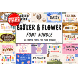 Easter and Flower Font Bundle Giveaway Download