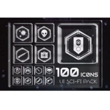 Eldamar Studio – 100 UI Sci-Fi Icons Free Download